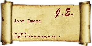 Jost Emese névjegykártya